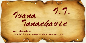 Ivona Tanacković vizit kartica
